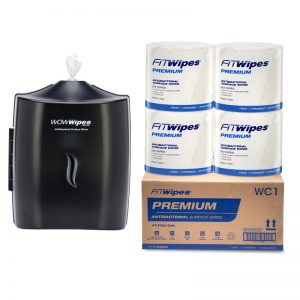 WOW Wipes® 4 x 810 ‘PREMIUM’ Antibacterial Wipes + Dispenser 810SP1