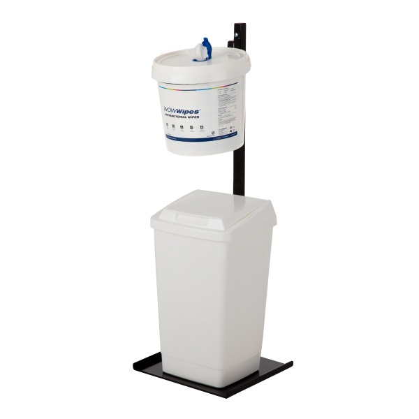 WOW Wipes® NEW Black Powder Coated Portable Stand for Wall Dispensers and Buckets