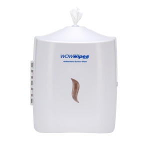 Antibacterial Wipes Dispenser – Wall Mounted Silicone Nozzle Dispenser: White Dispenser.