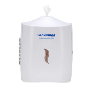 Antibacterial Wipes Dispenser – Wall Mounted Silicone Nozzle Dispenser: White Dispenser.
