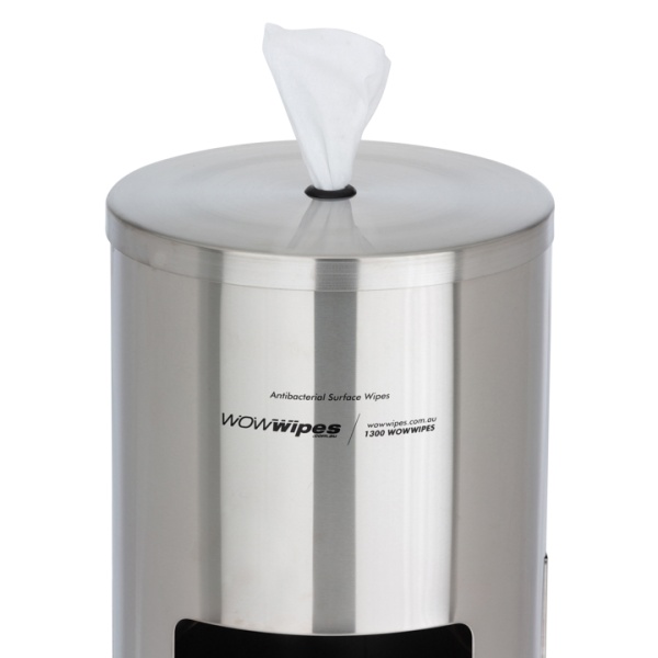 Antibacterial Wipes Dispenser + Bin – Freestanding Stainless Steel - Image 9