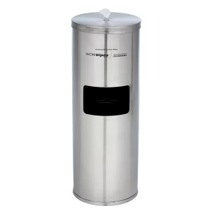 Antibacterial Wipes Dispenser + Bin – Freestanding Stainless Steel
