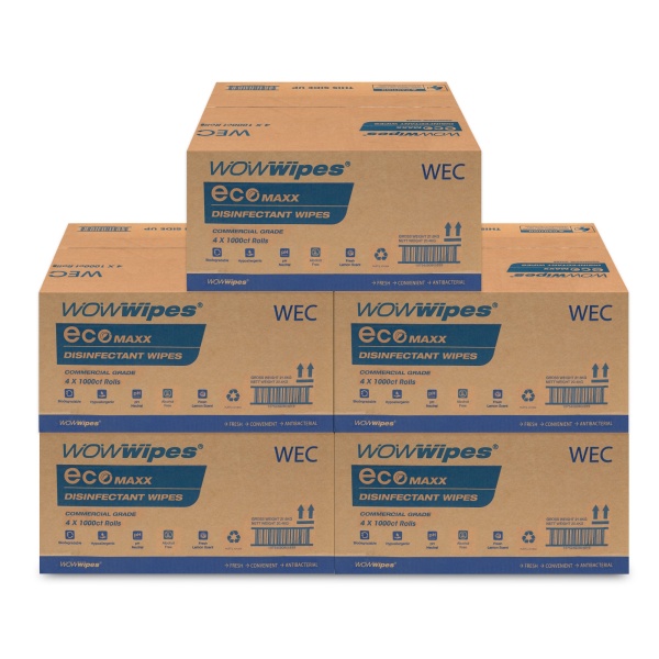 WOW Wipes® Bulk Buy 'ECO-MAXX' Antibacterial Wipes – 5 x Cartons